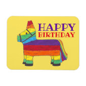 Happy Birthday Rainbow Donkey Pinata Fiesta Party Magneet (Horizontaal)