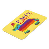 Happy Birthday Rainbow Donkey Pinata Fiesta Party Magneet (Linkerzijde)