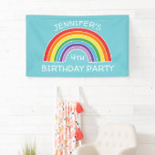 Happy Birthday Rainbow Girls Party - Gepersonalise Spandoek (Insitu)