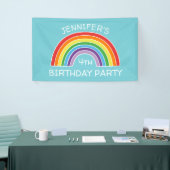 Happy Birthday Rainbow Girls Party - Gepersonalise Spandoek (Beurs)