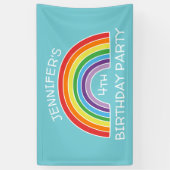 Happy Birthday Rainbow Girls Party - Gepersonalise Spandoek (Verticaal)