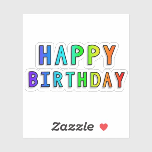 Happy Birthday Rainbow Gradient Sticker (Vel)