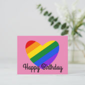 Happy Birthday Rainbow Heart #1 Briefkaart (Staand voorkant)