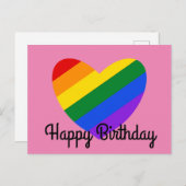 Happy Birthday Rainbow Heart #1 Briefkaart (Voorkant / Achterkant)