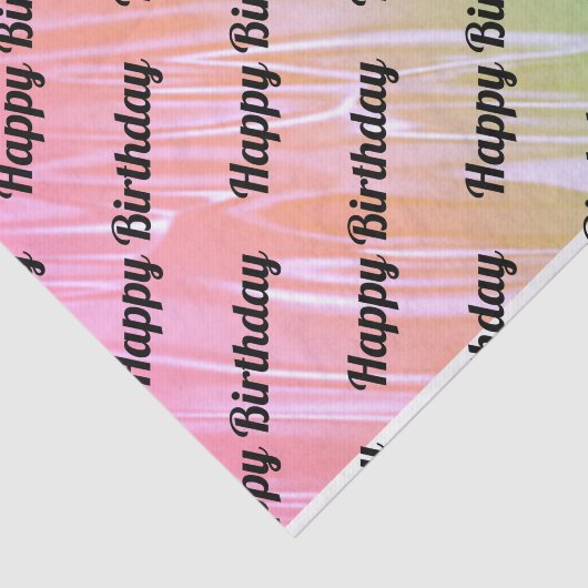 Happy Birthday Rainbow Hologram Tissue Paper Tissuepapier (Detail)