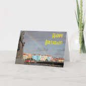 Happy Birthday Rainbow over Willemstad Curaçao Kaart (Voorkant)