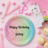 Happy Birthday Rainbow Paper Bord (Feest)