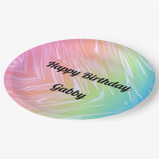 Happy Birthday Rainbow Paper Bord (Gekanteld)