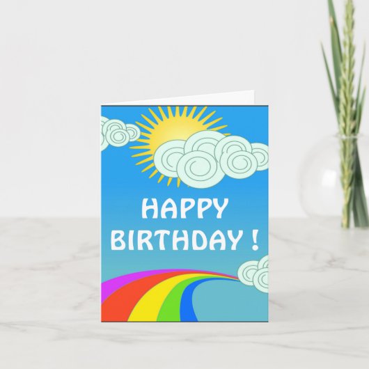 "HAPPY BIRTHDAY" RAINBOW SKY KAART (Voorkant)