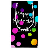 Happy Birthday Rainbow-Stippen Klein Cadeauzakje (Voorkant)