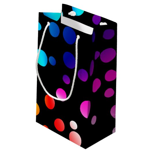 Happy Birthday Rainbow-Stippen Klein Cadeauzakje (Achterkant Gekanteld)