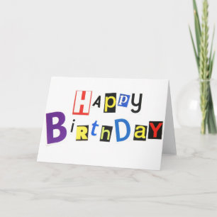 Happy Birthday Ransom Note Style Kaart