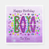 Happy Birthday Raya Party Servet (Voorkant)