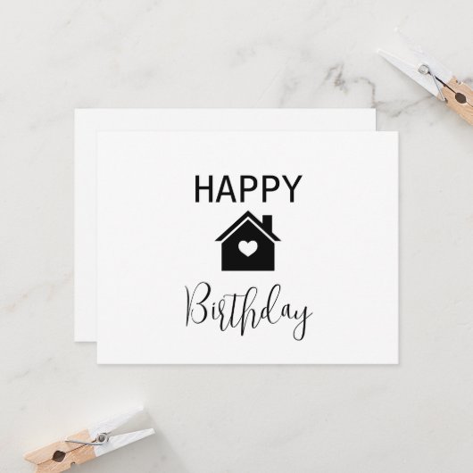 Happy Birthday Real Estate Kaart (Voorkant / Achterkant in situ)