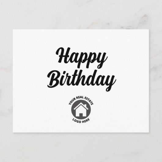 Happy Birthday Real Estate Logo Briefkaart (Voorkant)