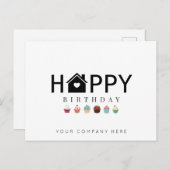 Happy Birthday Realty Cupcake Briefkaart (Voorkant / Achterkant)