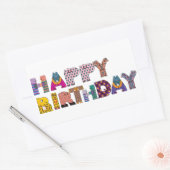 Happy Birthday Rechthoekige Sticker (Envelop)