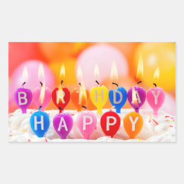 Happy Birthday Rechthoekige Sticker