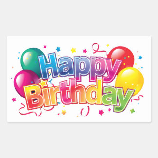 Happy Birthday Rechthoekige Sticker