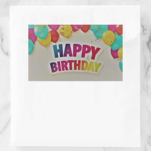 Happy Birthday Rechthoekige Sticker (Tas)