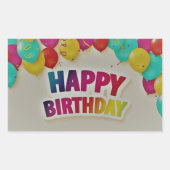Happy Birthday Rechthoekige Sticker (Voorkant)