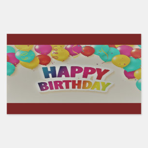 Happy Birthday Rechthoekige Sticker