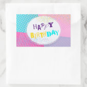 Happy Birthday Rechthoekige Sticker (Tas)