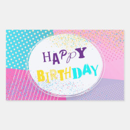 Happy Birthday Rechthoekige Sticker
