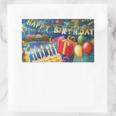 Happy Birthday Rechthoekige Sticker (Tas)