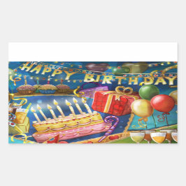 Happy Birthday Rechthoekige Sticker