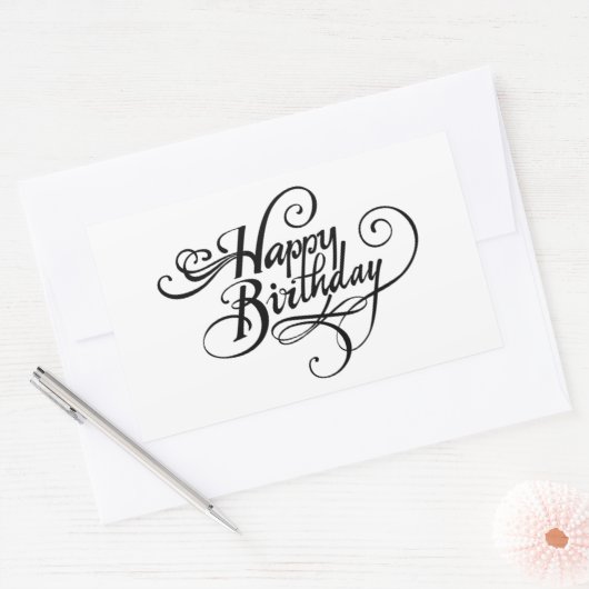 Happy Birthday Rechthoekige Sticker (Envelop)