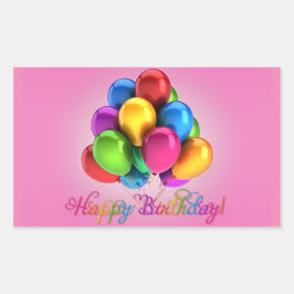 Happy Birthday Rechthoekige Sticker