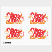 Happy Birthday Rechthoekige Sticker (Vel)