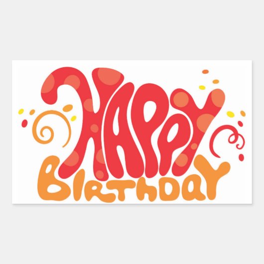 Happy Birthday Rechthoekige Sticker (Voorkant)