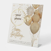 happy birthday  reclamebord met voetstuk (Voorkant)