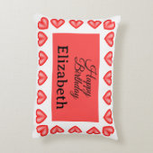 Happy Birthday Rectangle hart lijst aangepaste naa Accent Kussen (Achterkant (Verticaal))