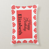 Happy Birthday Rectangle hart lijst aangepaste naa Accent Kussen (Voorkant(Verticaal))