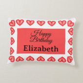 Happy Birthday Rectangle hart lijst aangepaste naa Accent Kussen (Achterkant)