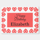 Happy Birthday Rectangle hart lijst aangepaste naa Magneet (Voorkant)