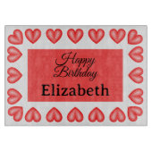 Happy Birthday Rectangle hart lijst aangepaste naa Snijplank (Voorkant)