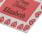 Happy Birthday Rectangle hart lijst aangepaste naa Snijplank (Hoek)