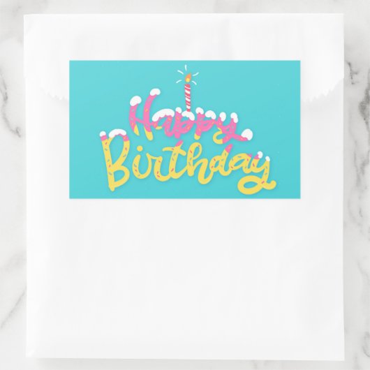 Happy Birthday Rectangular Sticker (Tas)