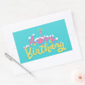 Happy Birthday Rectangular Sticker (Envelop)