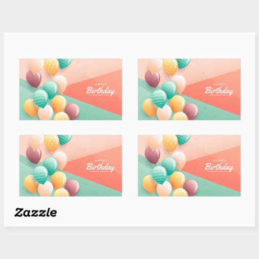 Happy Birthday Rectangular Sticker (Vel)