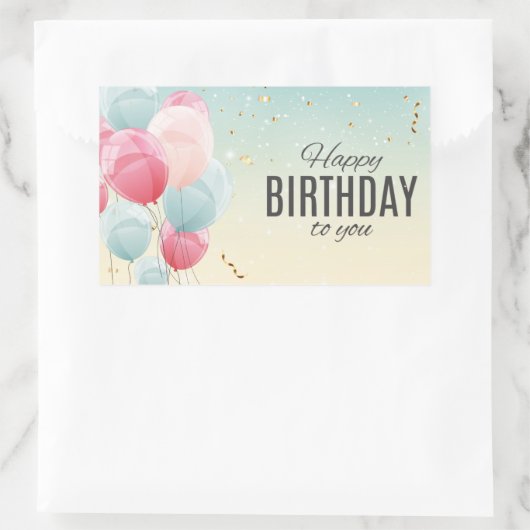Happy Birthday Rectangular Sticker (Tas)