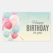 Happy Birthday Rectangular Sticker (Voorkant)
