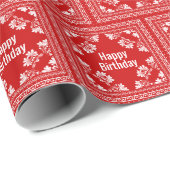 Happy Birthday Red Bandana Cadeaupapier (Rol Hoek)