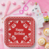 Happy Birthday Red Bandana Papieren Bordje (Feest)