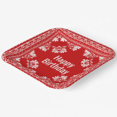 Happy Birthday Red Bandana Papieren Bordje (Gebogen)