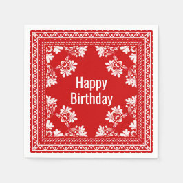 Happy Birthday Red Bandana Servet